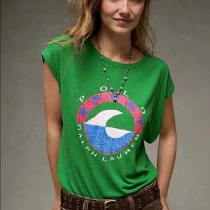 🩵 Ralph Lauren Sporty Green Tee with Graphic